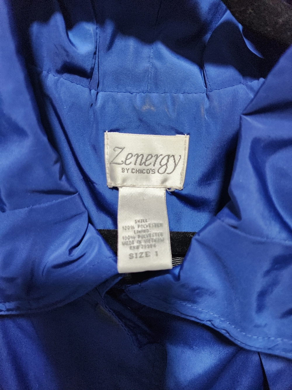 Shiny Blue Button-Front Jacket - Picture 2 of 6